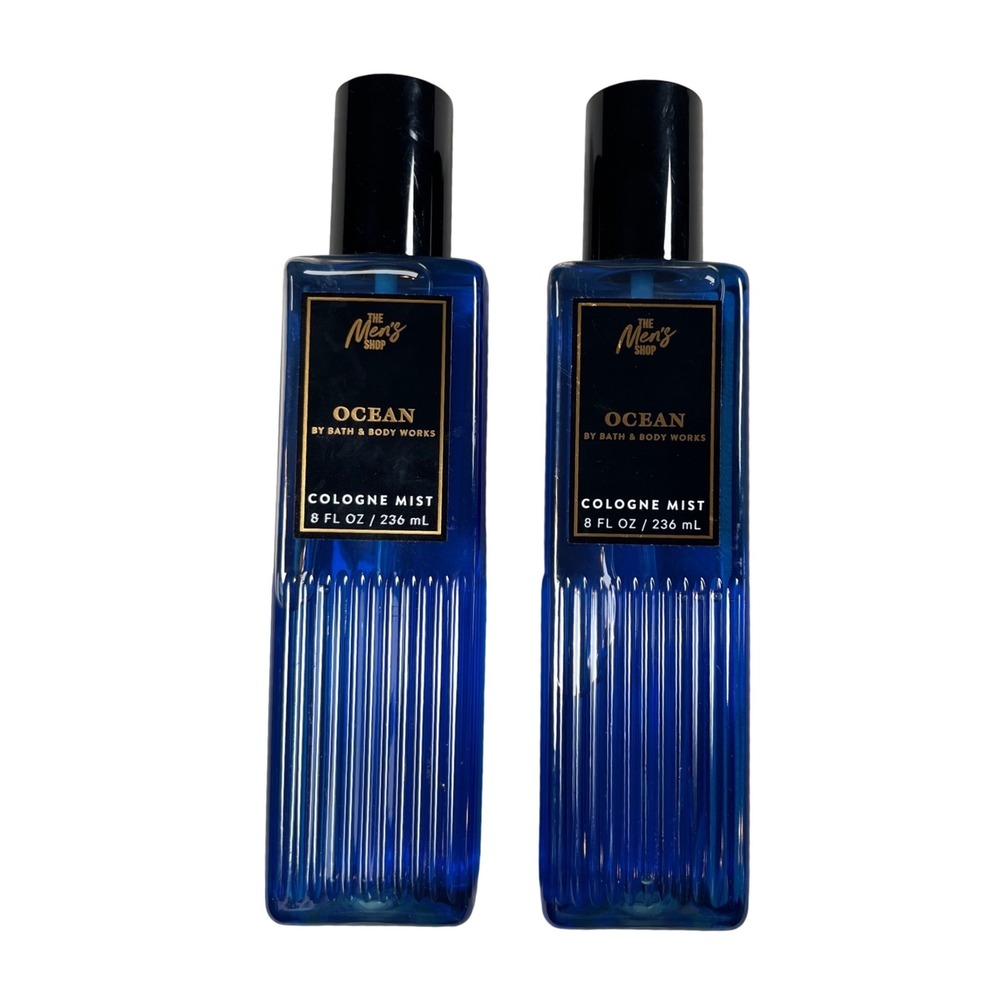 New Bath & Body Works Ocean Cologne Mist Men 8oz Blue 2 Bottles